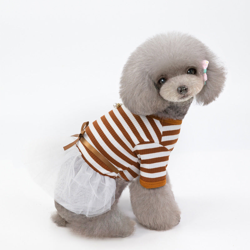 Spring and Summer Dog Dress Pet Skirt Temperament Outfit