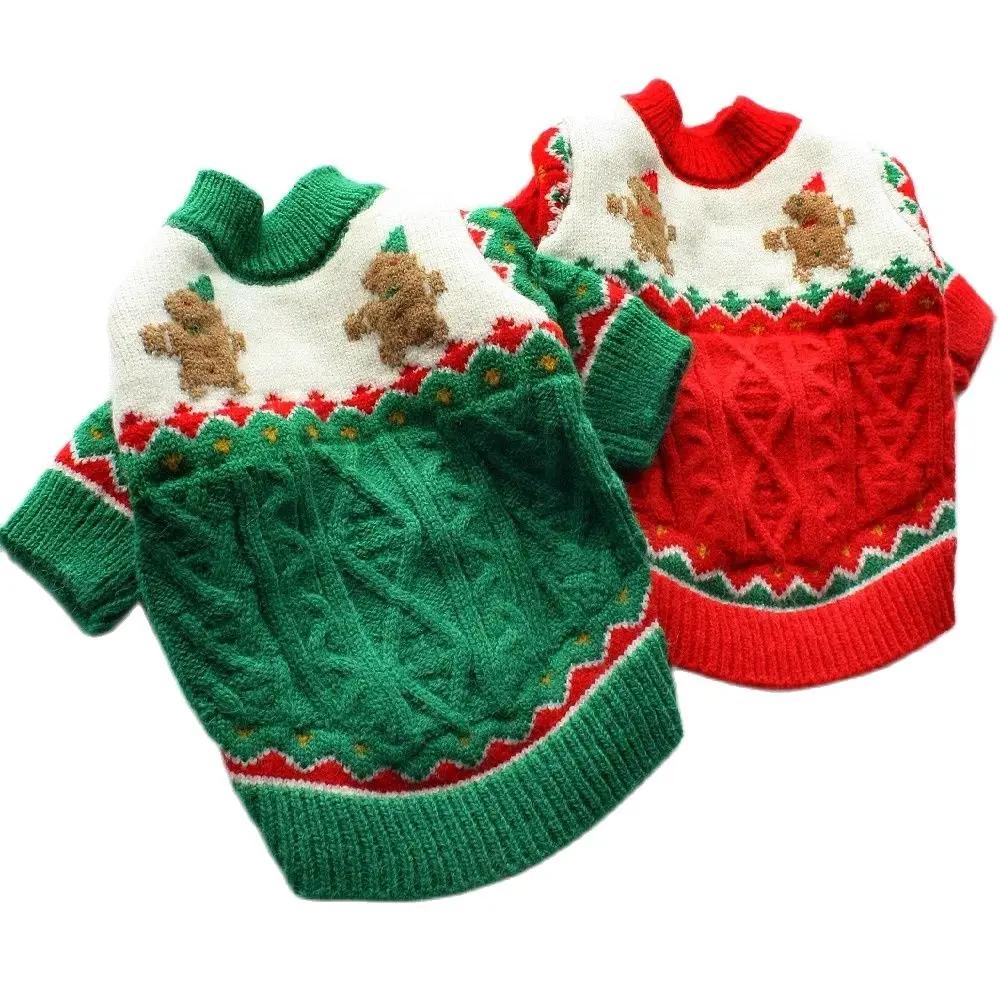Christmas Dog Sweater Cozy Knitted Holiday Jumper Pullover Warm