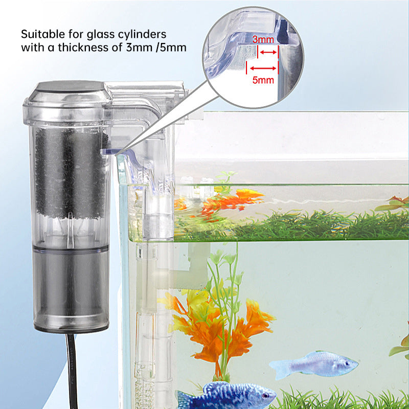 USB-Powered Mini Hanging Aquarium Filter 2.5W 250L/H