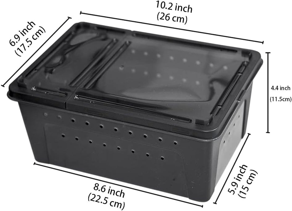 Portable Reptile Terrarium Habitat Mini Pet House Black-M