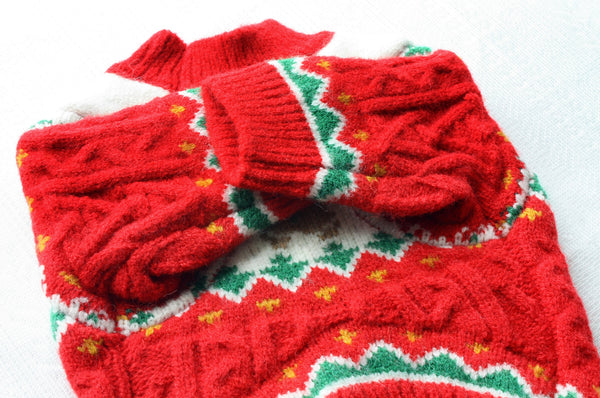 Christmas Dog Sweater Cozy Knitted Holiday Jumper Pullover Warm