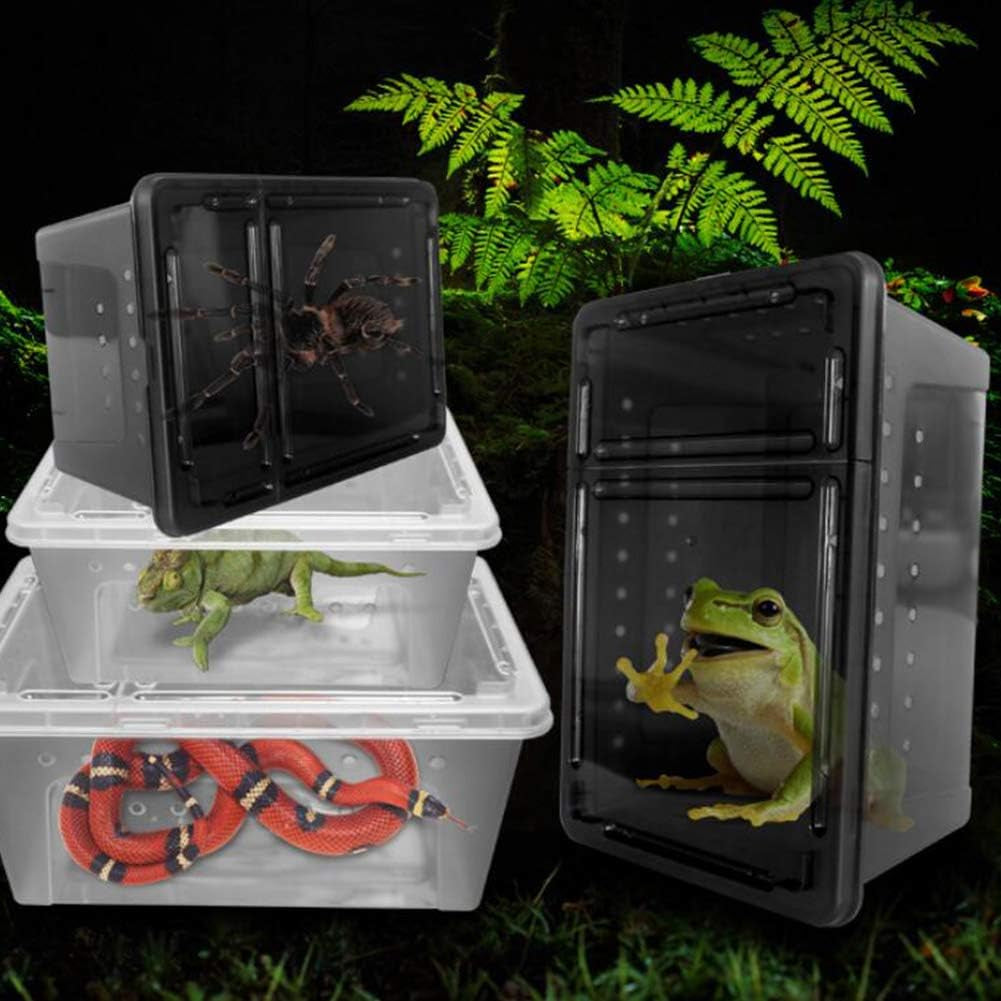 Portable Reptile Terrarium Habitat Mini Pet House Black-M