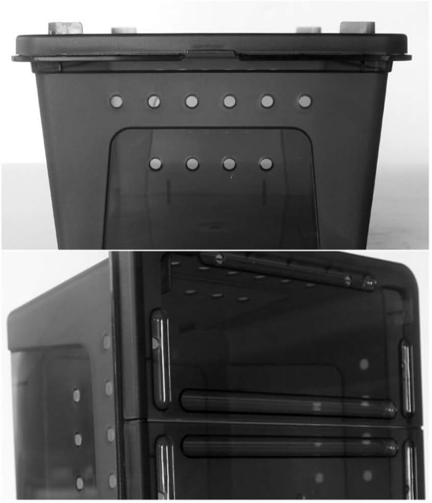 Portable Reptile Terrarium Habitat Mini Pet House Black-M