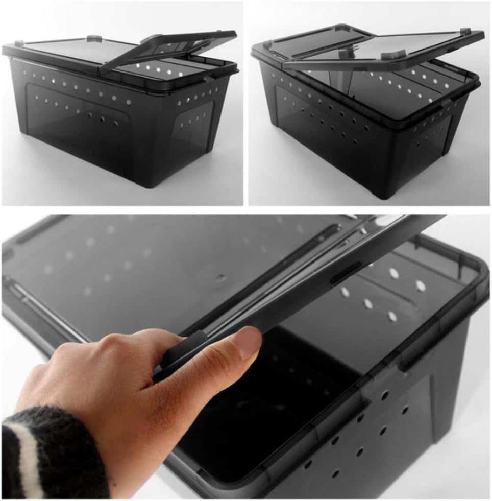 Portable Reptile Terrarium Habitat Mini Pet House Black-M