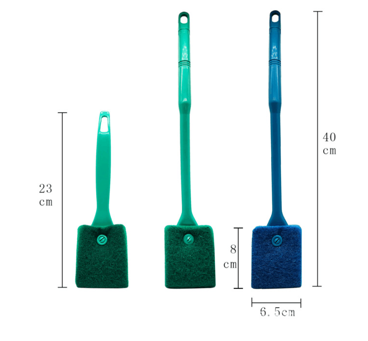 Dual-Sided Long Handle Aquarium Cleaning Brush