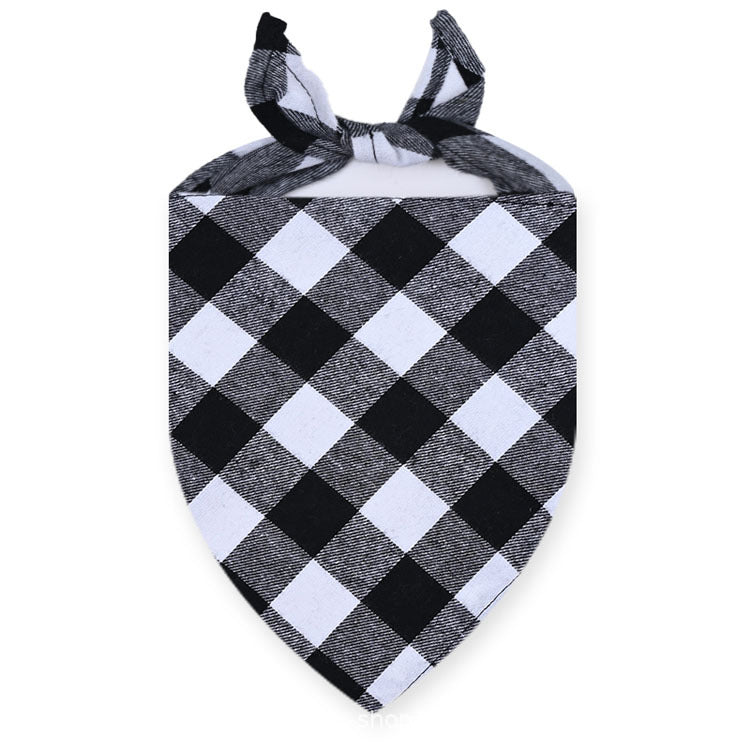 Large Cotton Plaid Dog Bandana Scarf Bow