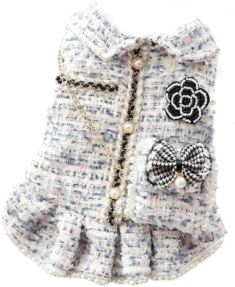 Princess Dog Dress | Lolita Tweed Coat Outfit for Small Dogs & Puppies