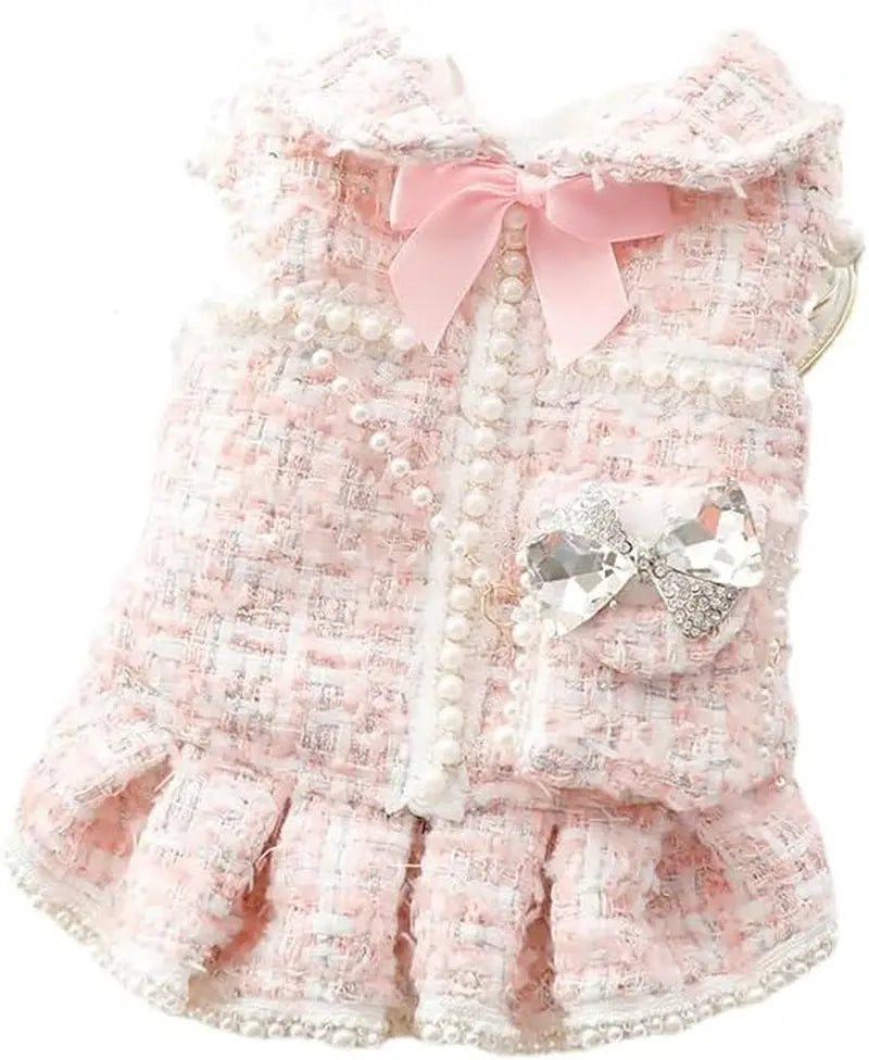 Princess Dog Dress | Lolita Tweed Coat Outfit for Small Dogs & Puppies
