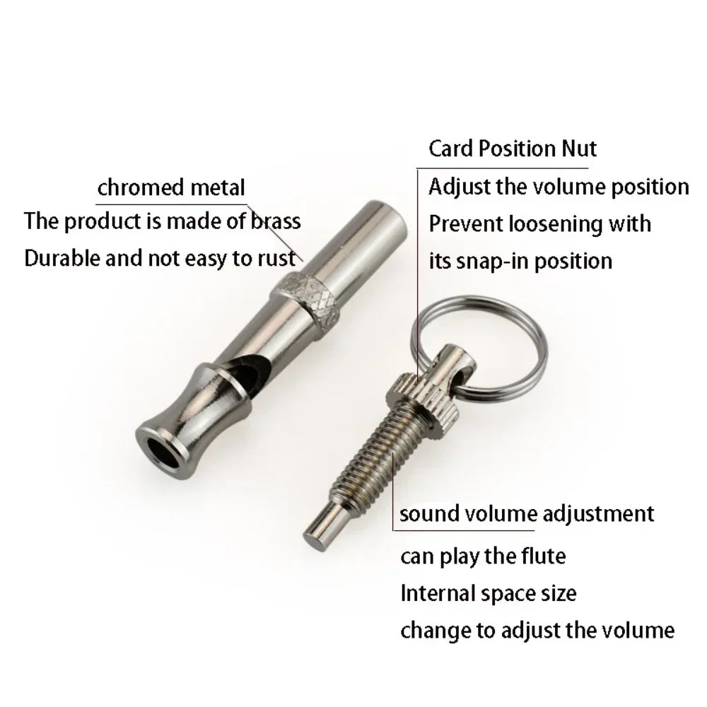 Dog Training Whistle Outdoor Survival Silent Silver