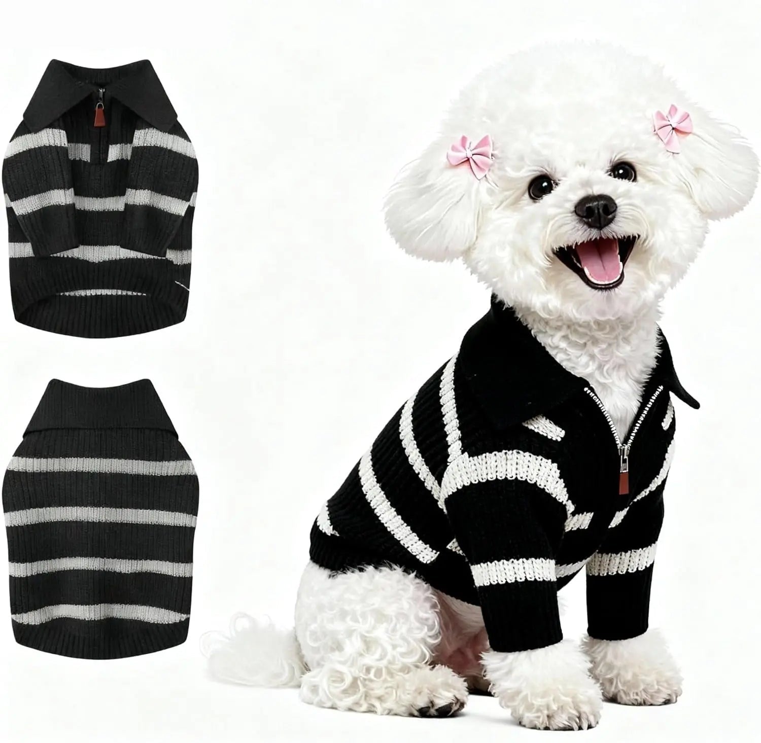 Small Dog Warm Turtleneck Cable Knit Sweater