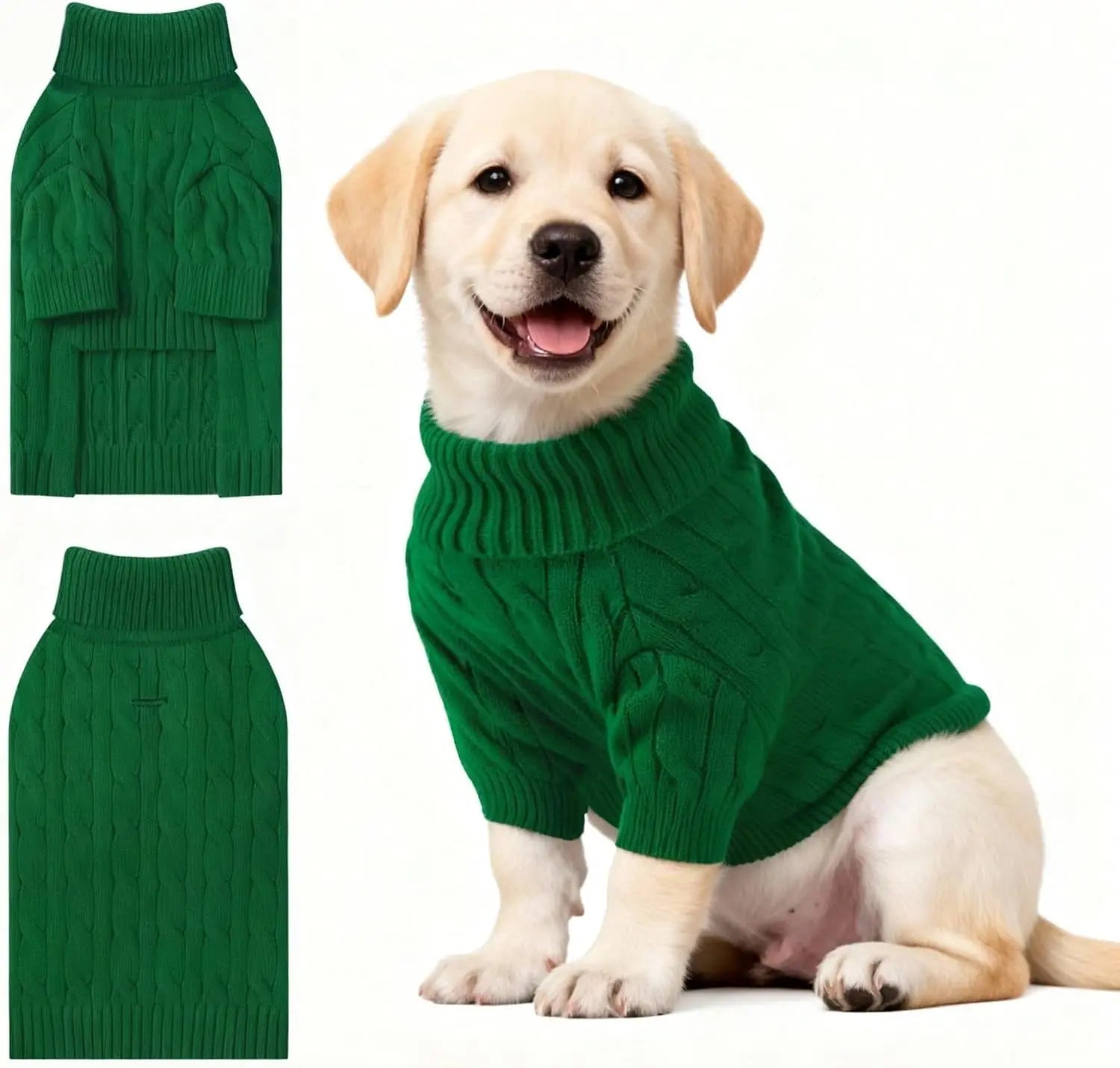Small Dog Warm Turtleneck Cable Knit Sweater