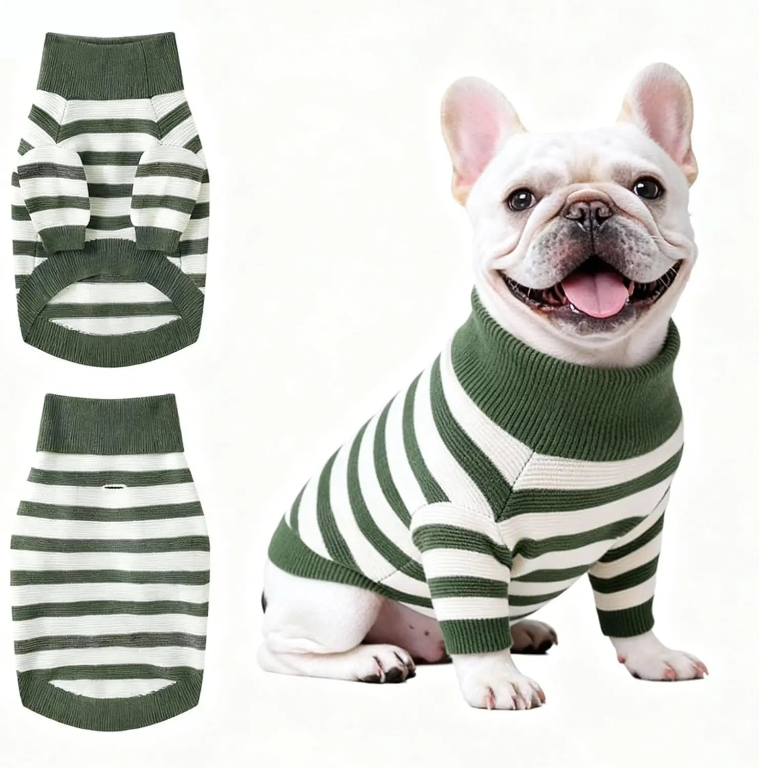 Small Dog Warm Turtleneck Cable Knit Sweater