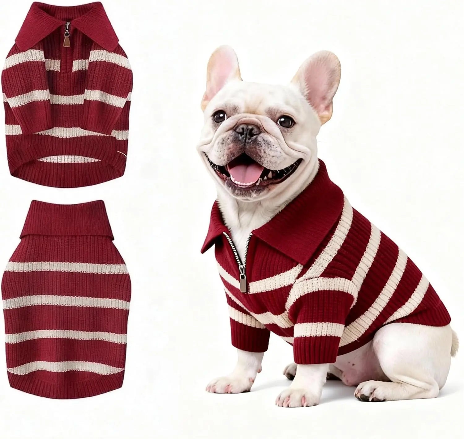 Small Dog Warm Turtleneck Cable Knit Sweater