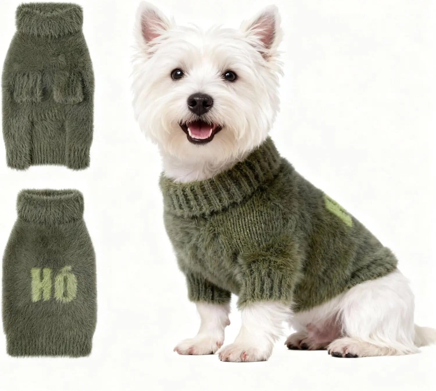 Small Dog Warm Turtleneck Cable Knit Sweater