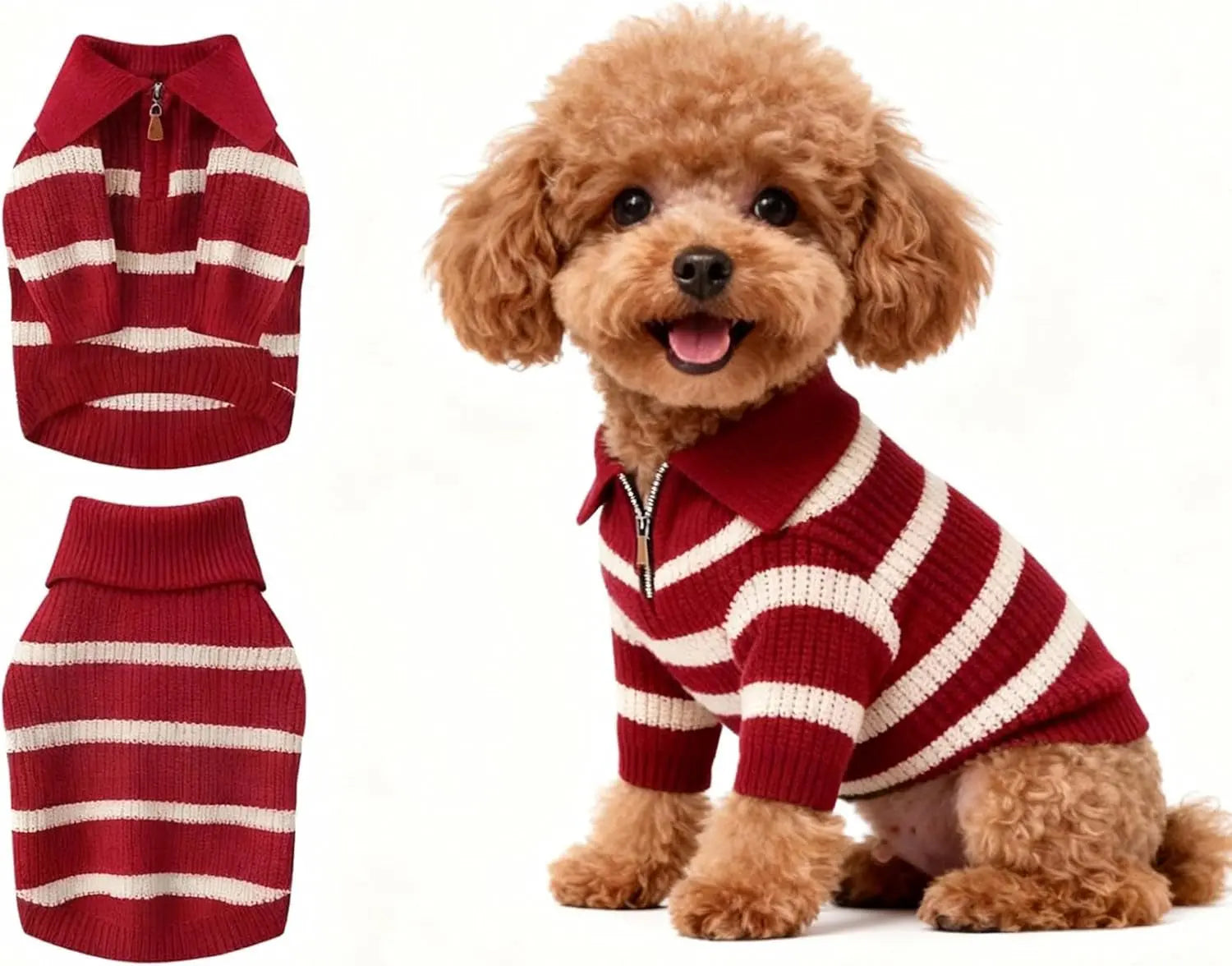 Small Dog Warm Turtleneck Cable Knit Sweater