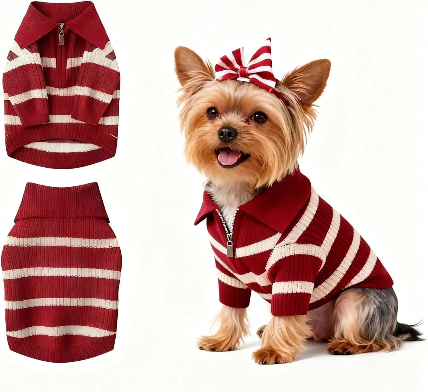 Small Dog Warm Turtleneck Cable Knit Sweater