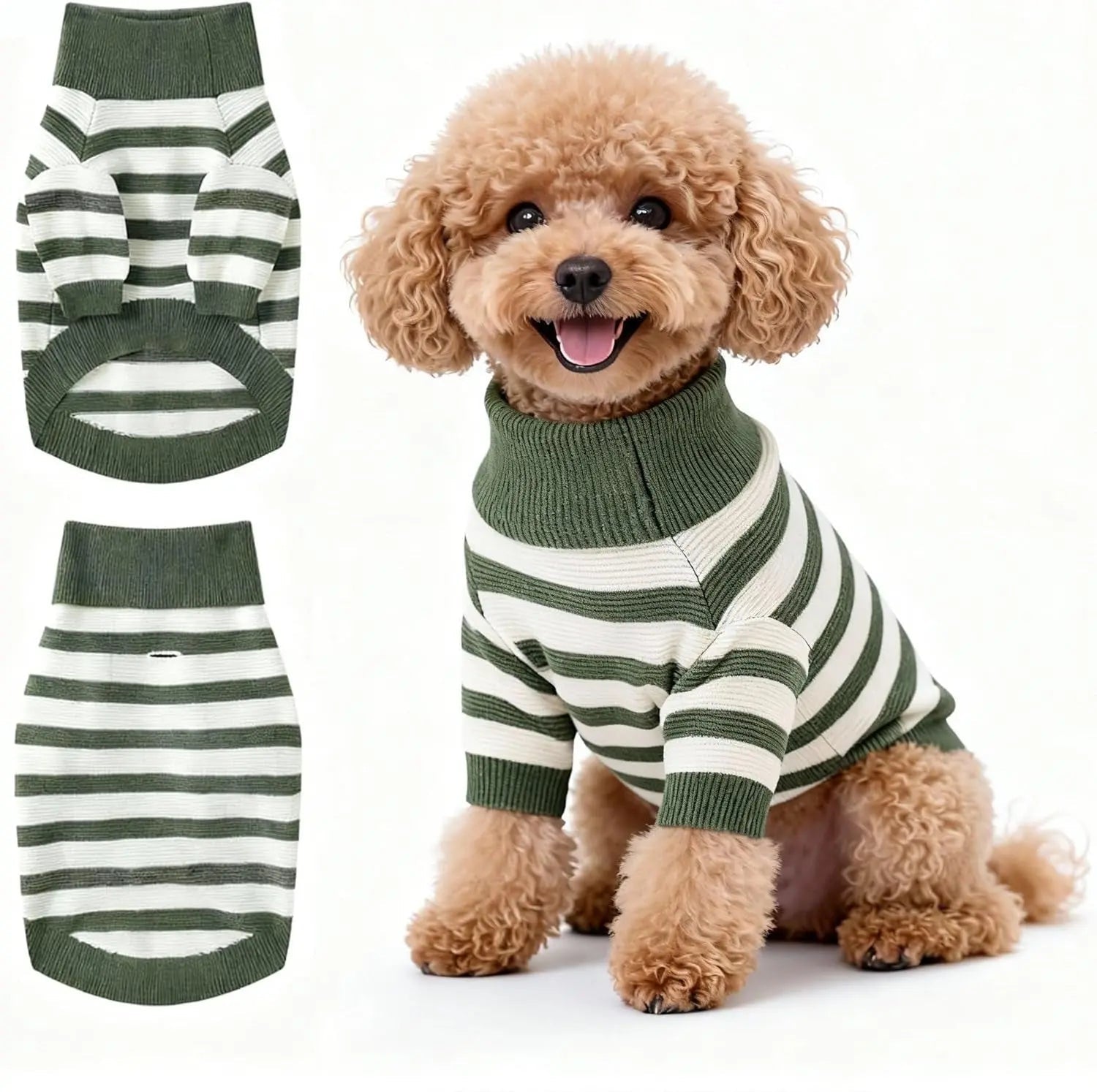 Small Dog Warm Turtleneck Cable Knit Sweater