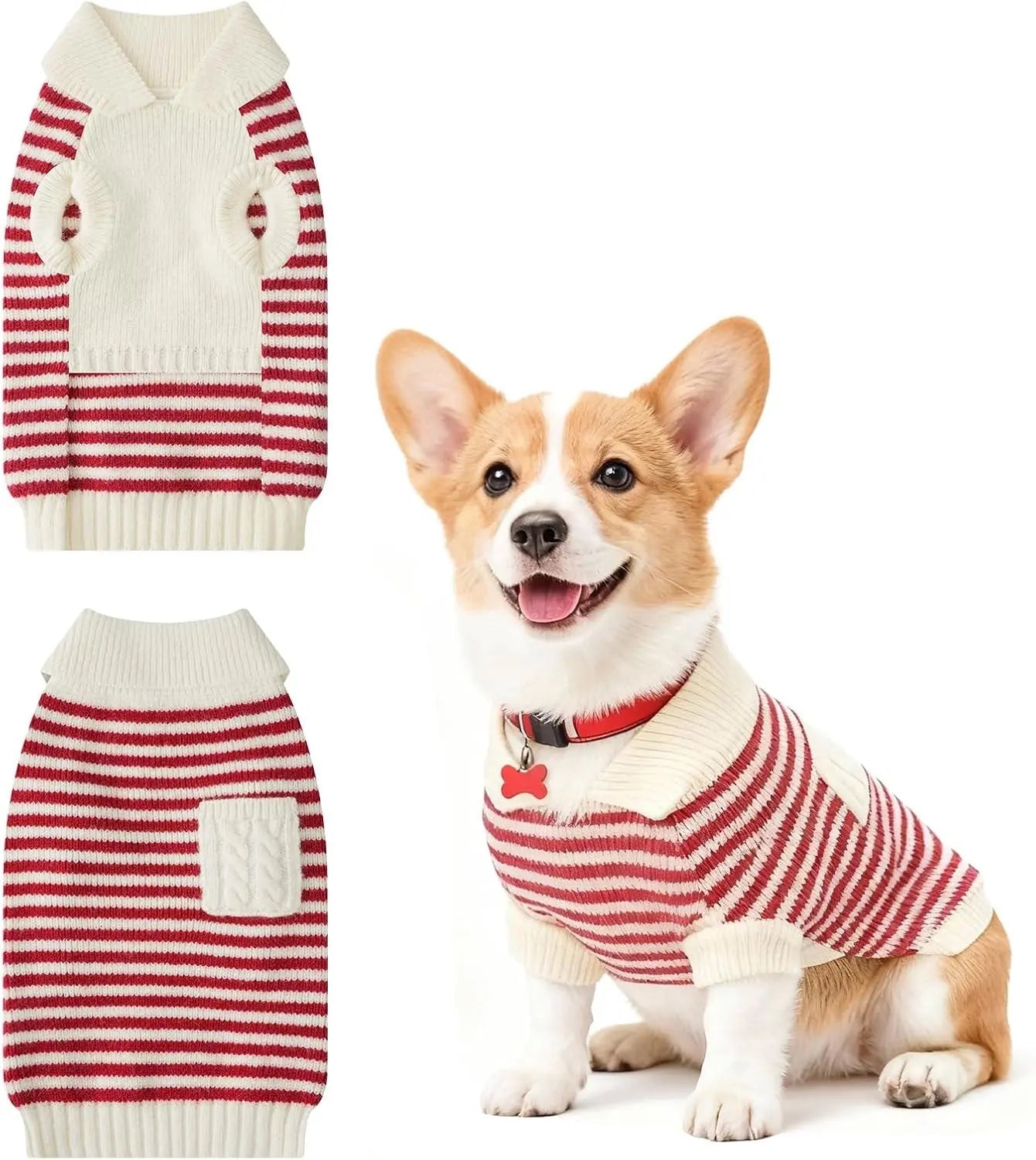 Small Dog Warm Turtleneck Cable Knit Sweater