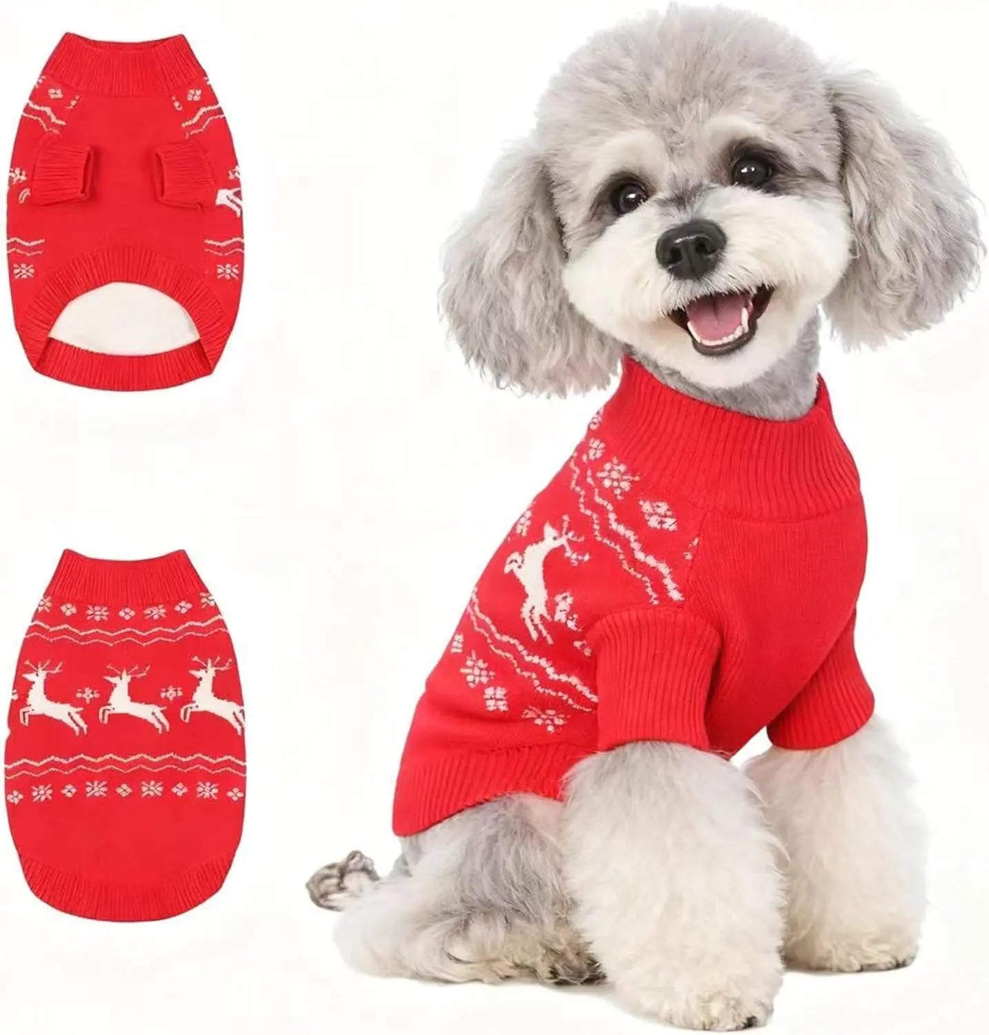 Small Dog Warm Turtleneck Cable Knit Sweater