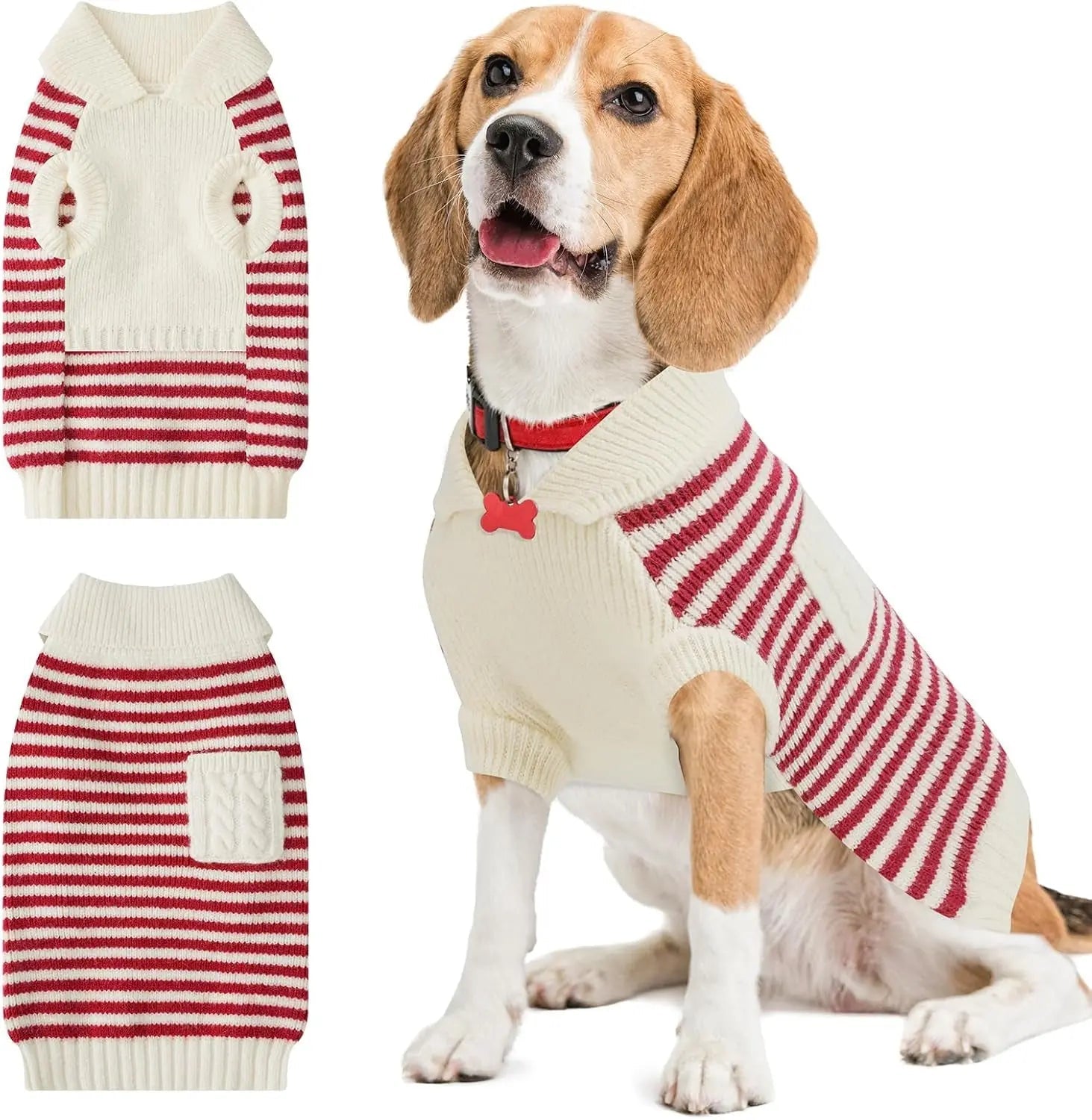 Small Dog Warm Turtleneck Cable Knit Sweater