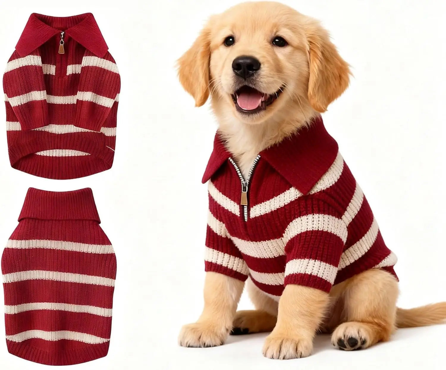 Small Dog Warm Turtleneck Cable Knit Sweater