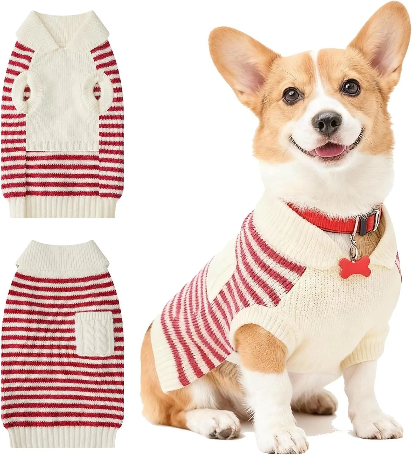 Small Dog Warm Turtleneck Cable Knit Sweater