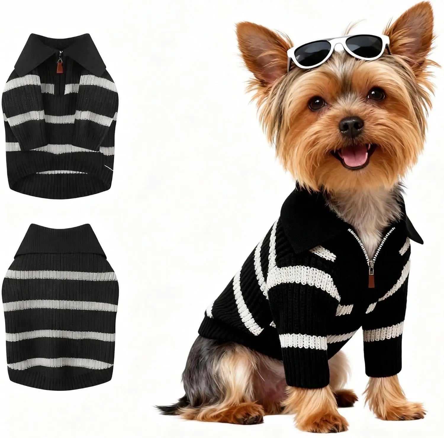 Small Dog Warm Turtleneck Cable Knit Sweater