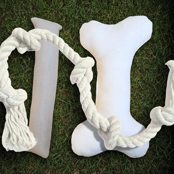 Natural Dog Toy Bundle for Cuddles, Fetch and Tugging - Small to Large Dogs Options