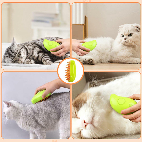 Steamy 3-in-1 Self-Cleaning Pet Brush