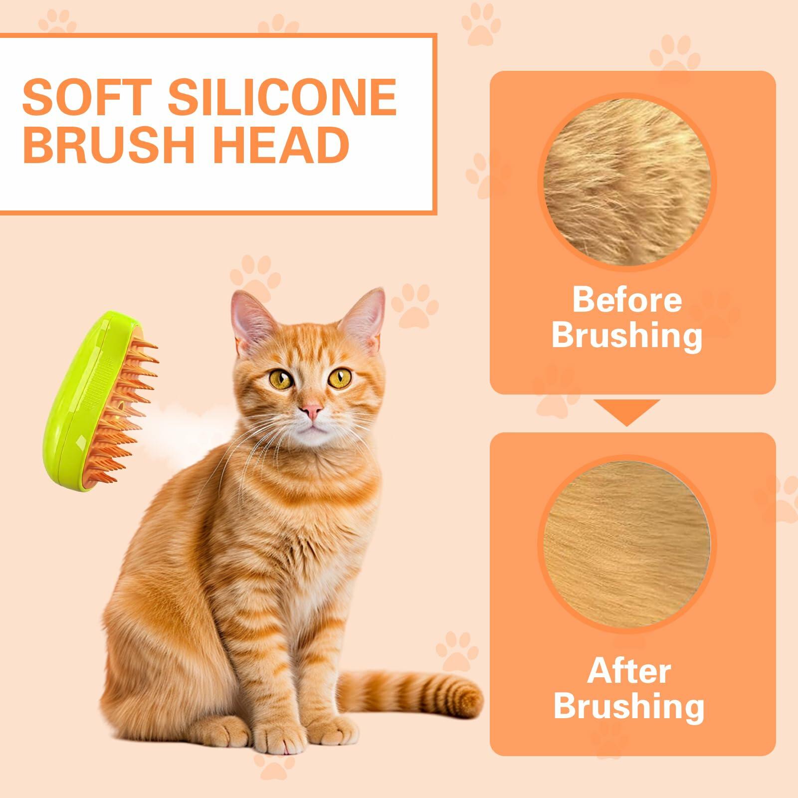 Steamy 3-in-1 Self-Cleaning Pet Brush