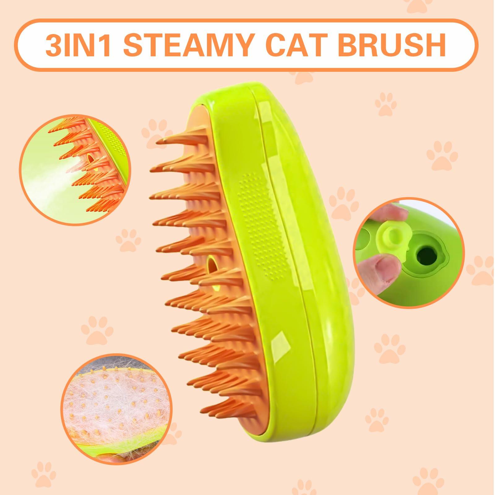 Steamy 3-in-1 Self-Cleaning Pet Brush