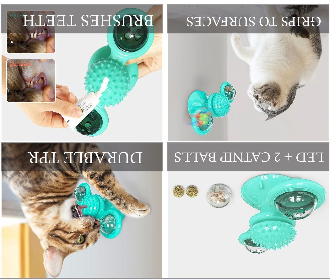 'Windmill' Rotating Suction Cup Spinning Cat Toy